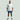 White Color Patch Distortion T-shirt front View of Model