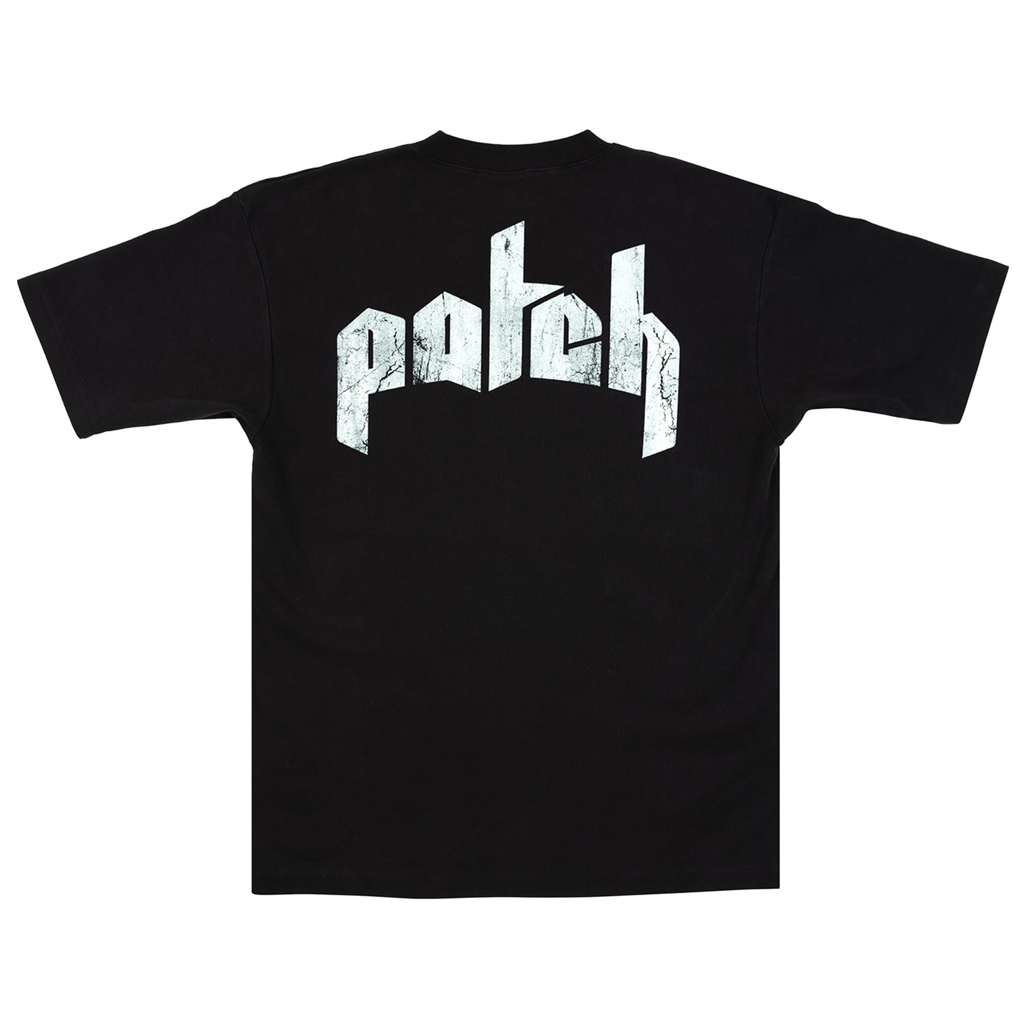 Rear View of the Black Patch Distortion T-shirt