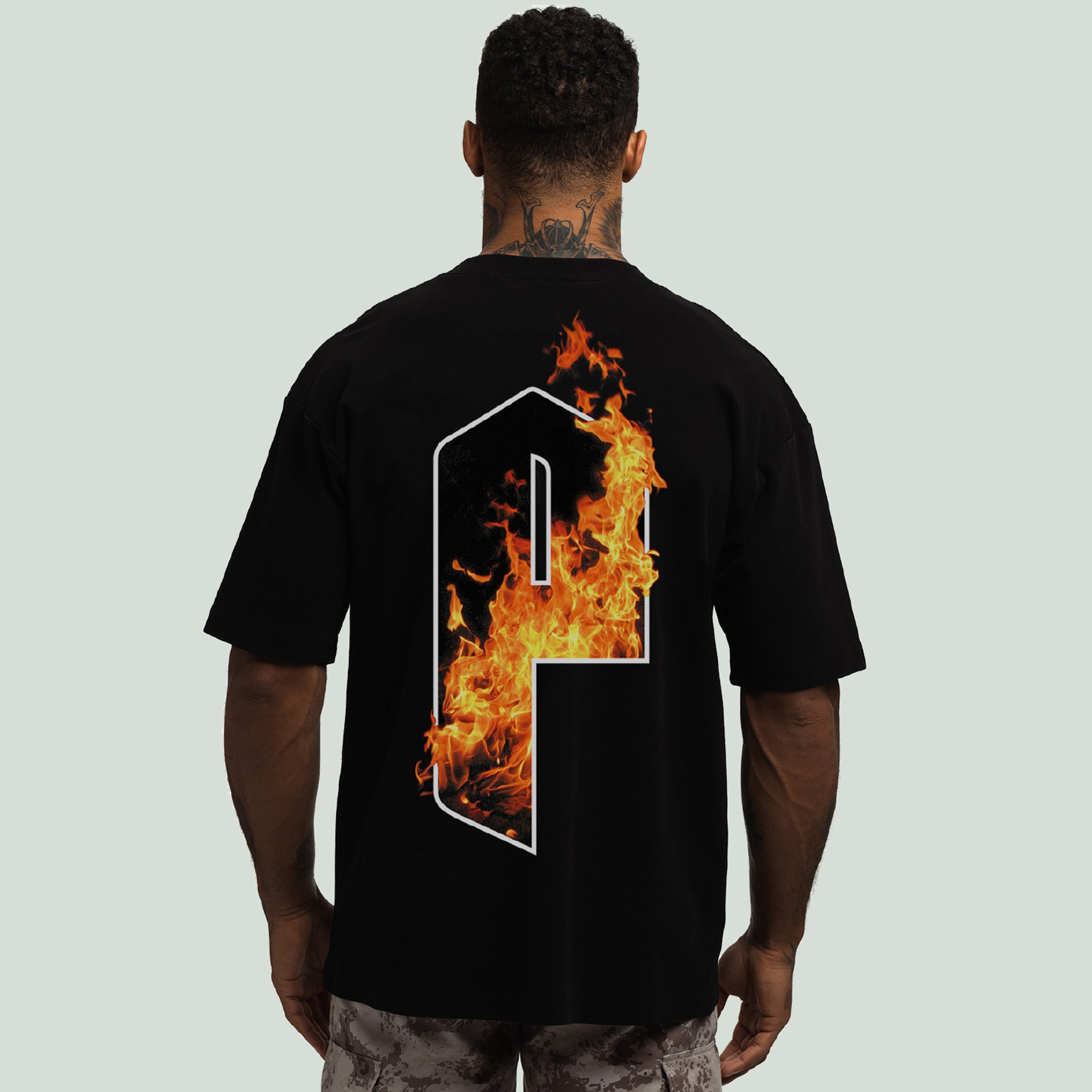 Flamed Up "P" Tee - Black